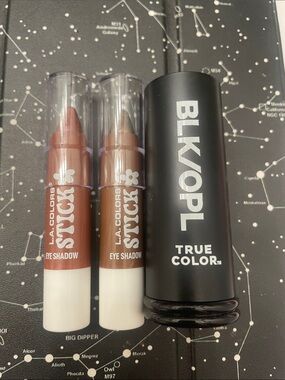 L.A. Colors Eye Shadow Sticks (2) & BLK/OPL True Color Stick Foundation